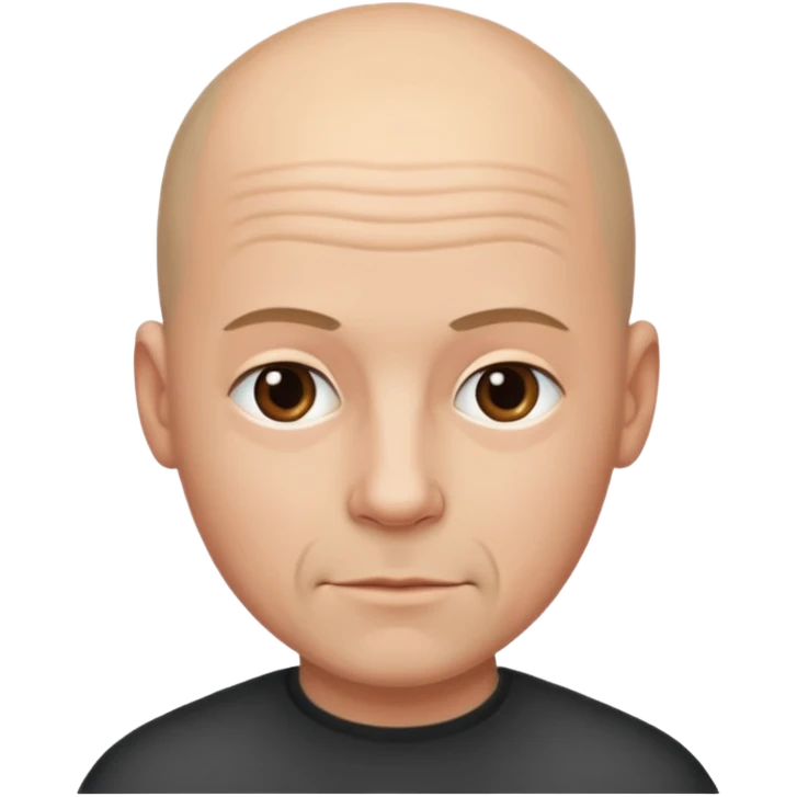 A bald man with thin on top emoji