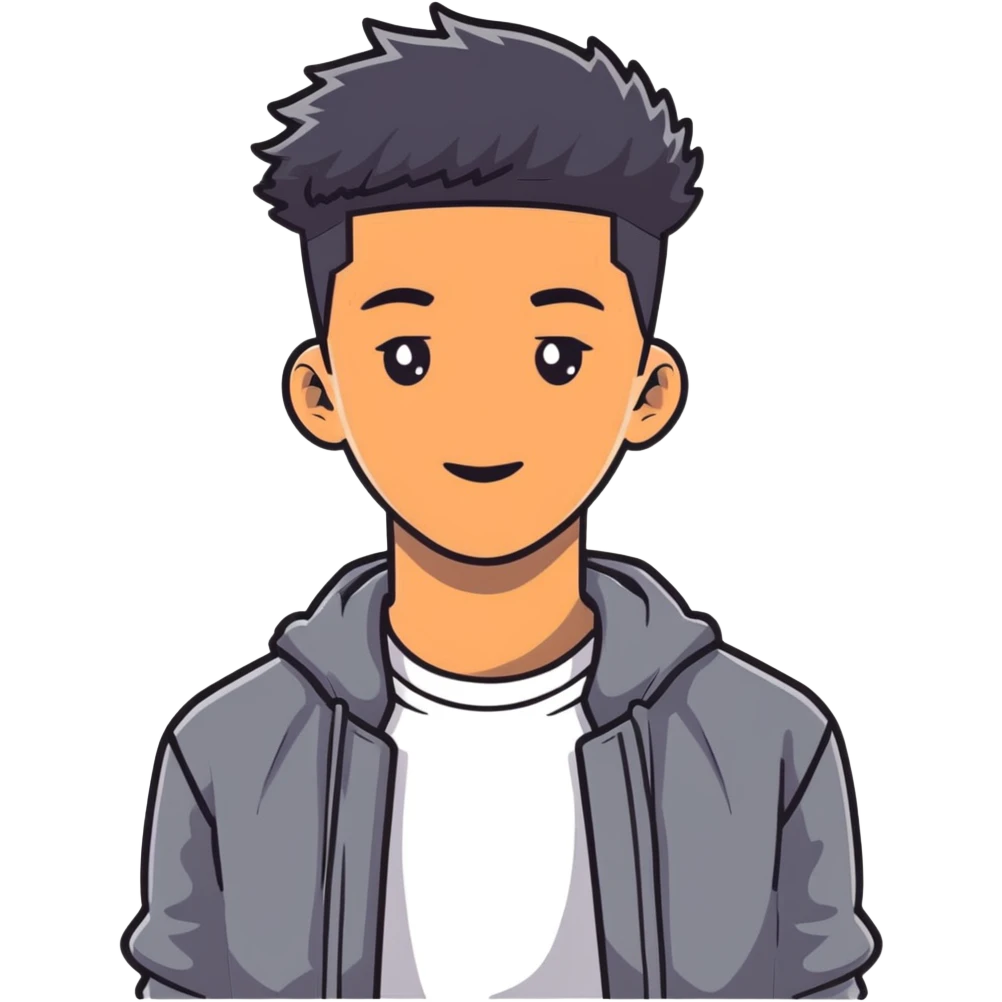 19-year-old Black male, stylish casual outfit, modern hairstyle emoji