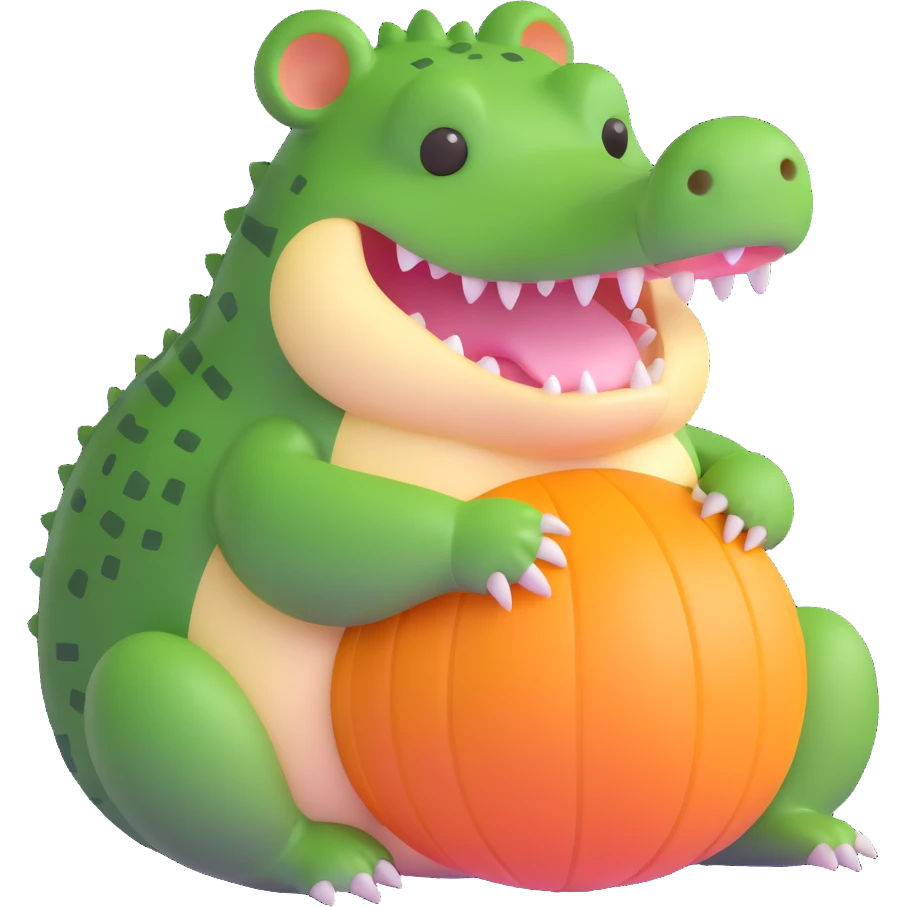 crocodile with hamster cheeks emoji