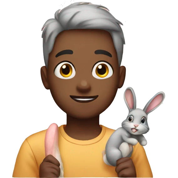 Boy with bunny emoji