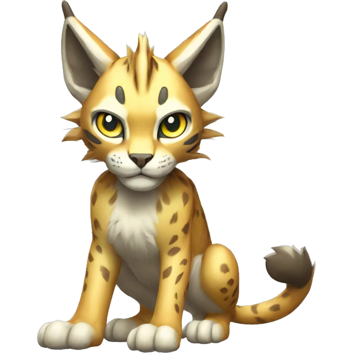 Electric-type Fakémon-Lynx full body emoji