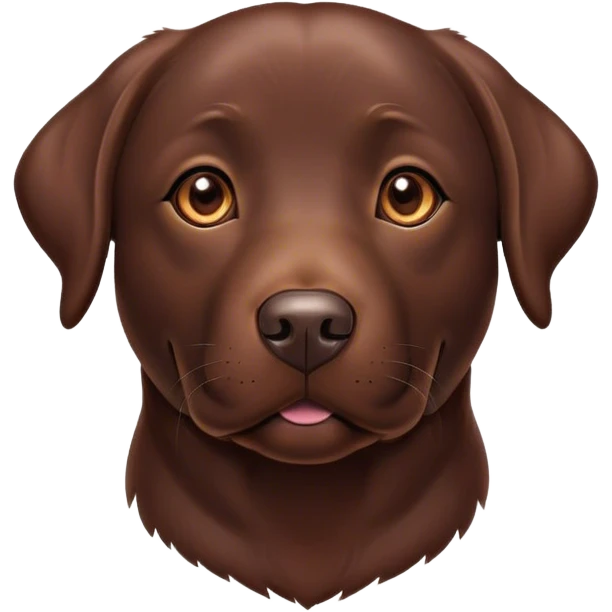 Cinematic Noble Chocolate Labrador Portrait Emoji, Poised and regal, with a robust, muscular build and a rich, glossy chocolate Fur, deep-set soulful brown eyes, Simplified yet sharp and sophisticated features, highly detailed, glowing with a soft, dignified glow, high shine, intelligent and gentle, stylized with an air of confidence, focused and attentive, soft glowing outline, capturing the essence of a watchful and loving companion, so majestic it feels as though it could bound out of the screen with effortless authority! emoji