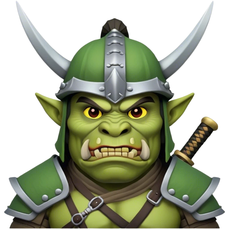 green orc in samurai helmet emoji