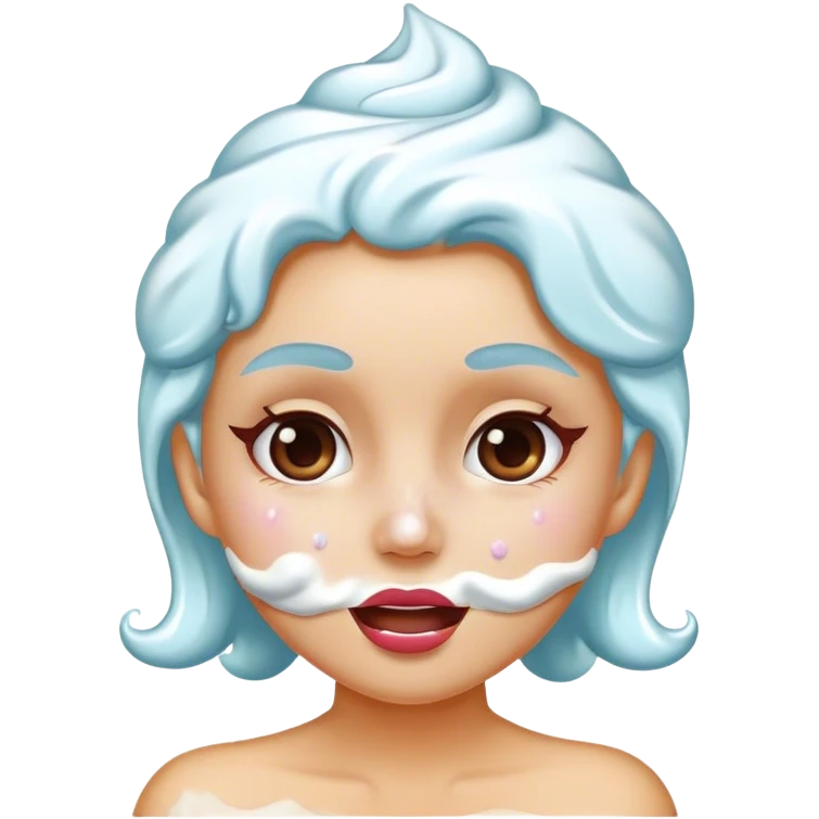 lady with frosting on her face emoji