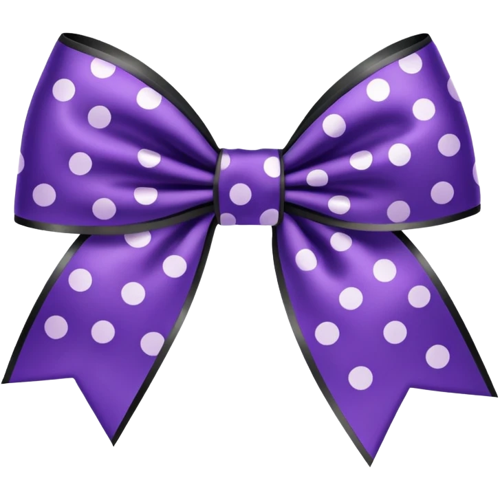 Black bow with purple polka dots emoji