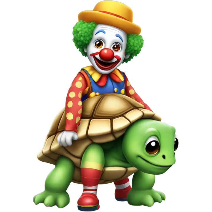 Clown posterizing turtle emoji