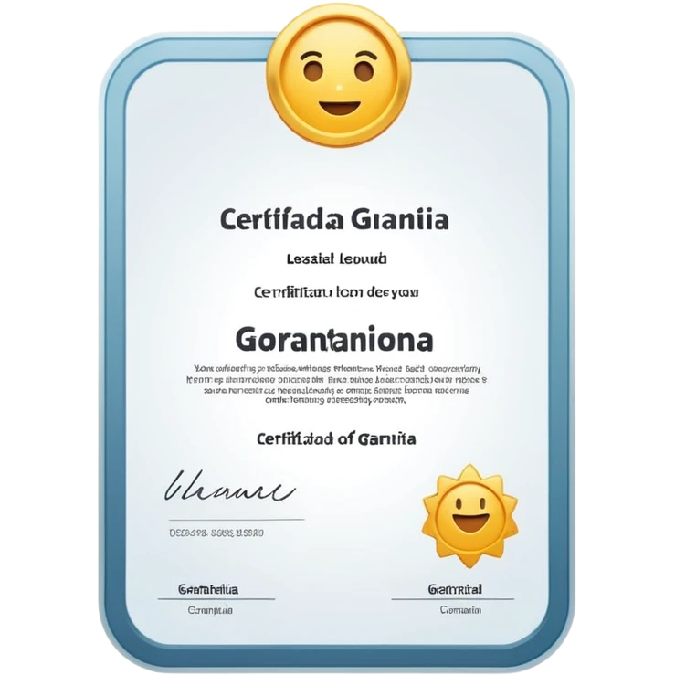 certificado de garantia  emoji