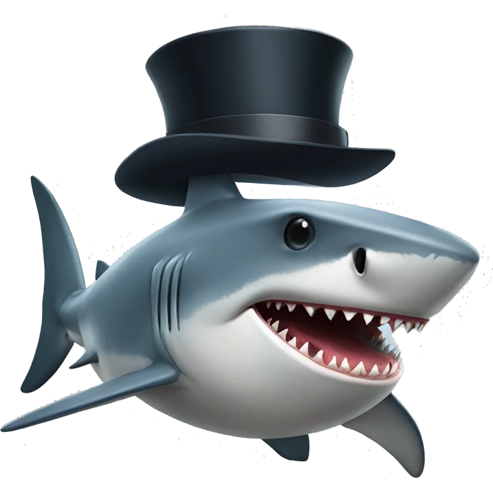 Shark wit a tophat emoji