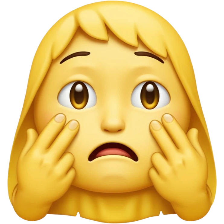 crying emoji with hand on mouth put in a fist emoji