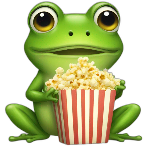 frog eating popcorn emoji