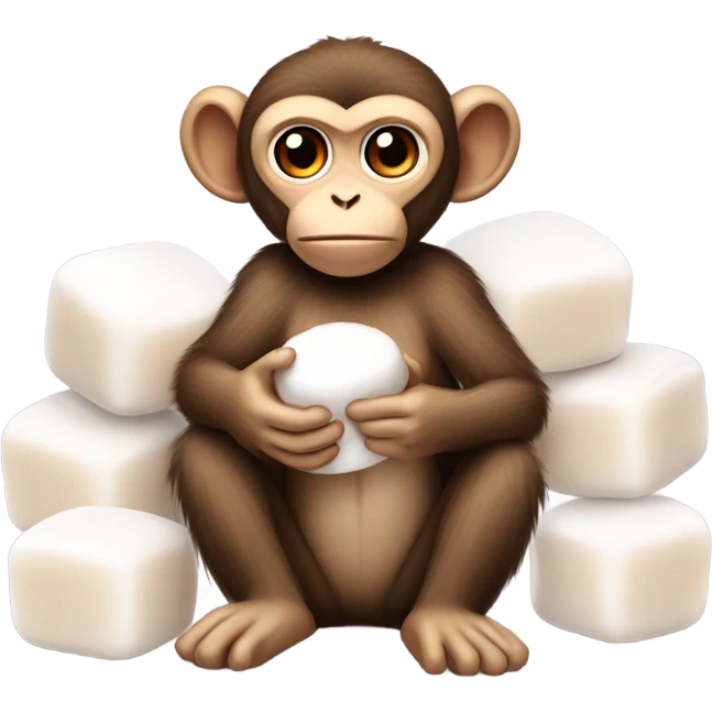Rhesus money with marshmallow emoji