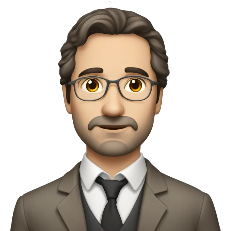 young russian history professor no facial hair with dark brown hair emoji