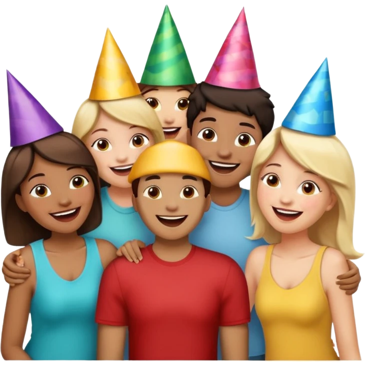 Some friends talking and looking each other emoji