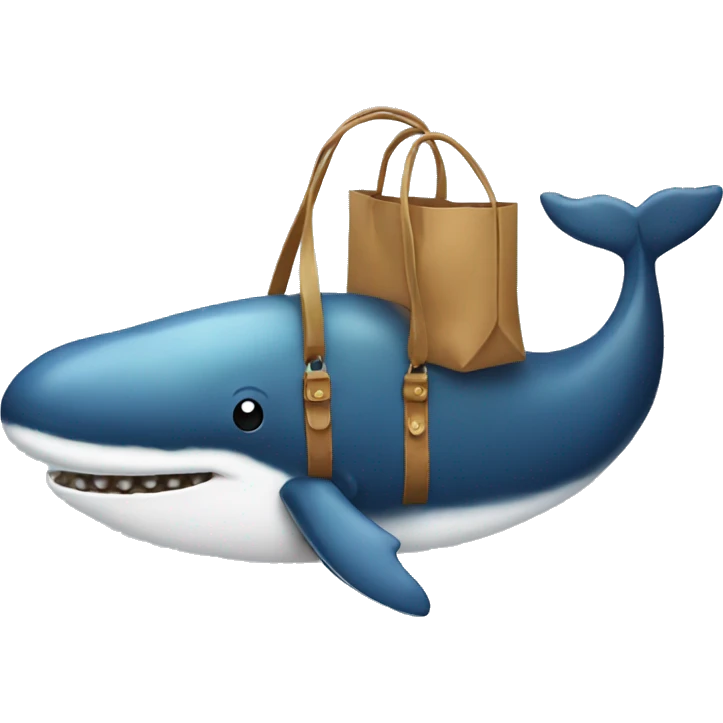 Whale seeing a bag emoji