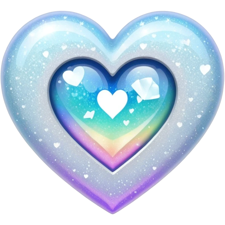coração partido glitter branco emoji