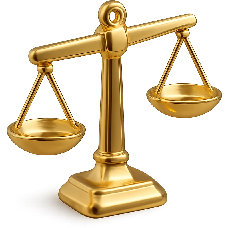 imbalance scale, modern icon style, one side higher, clean lines, gold color emoji