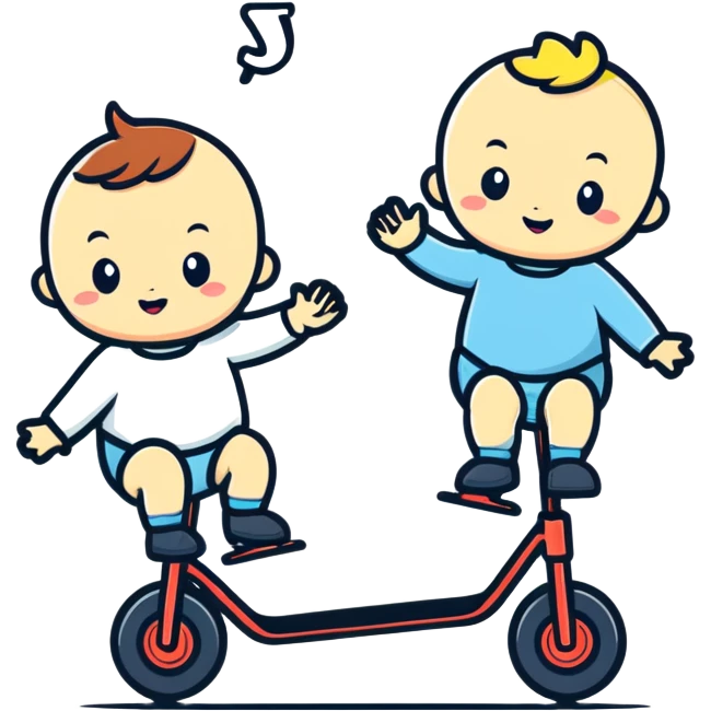 babies riding a unicycle emoji