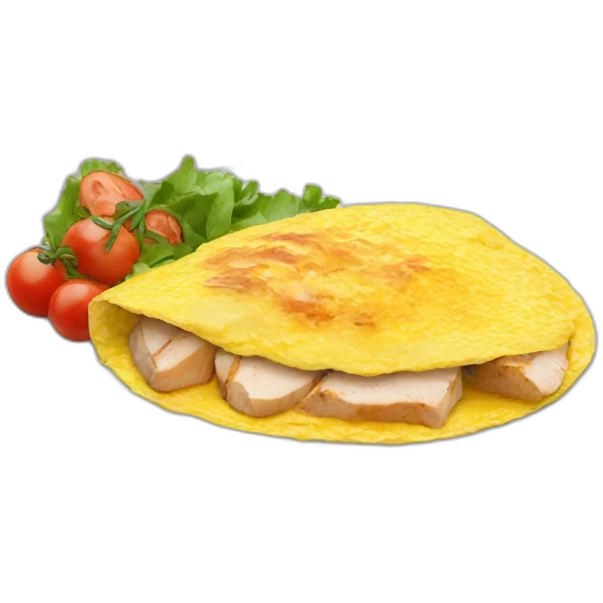 Omelette with grilled chicken in it  emoji