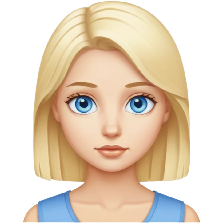 Blue-eyed blonde bobs emoji