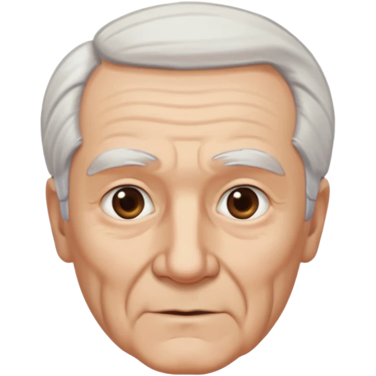 old guy, swept back white hair with no part emoji