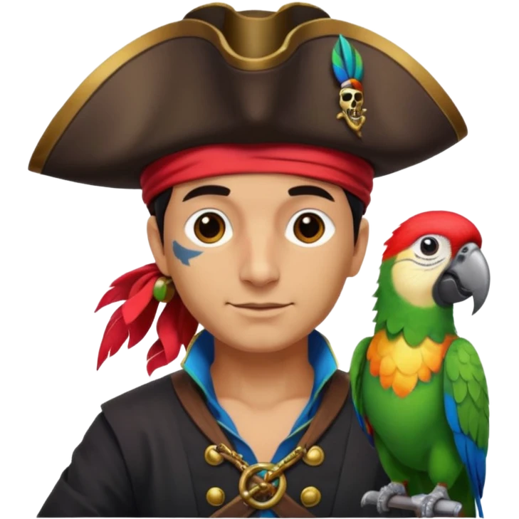 pirate and parrot emoji
