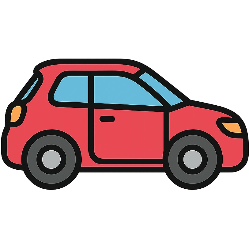 car, compact and modern, color icon style emoji