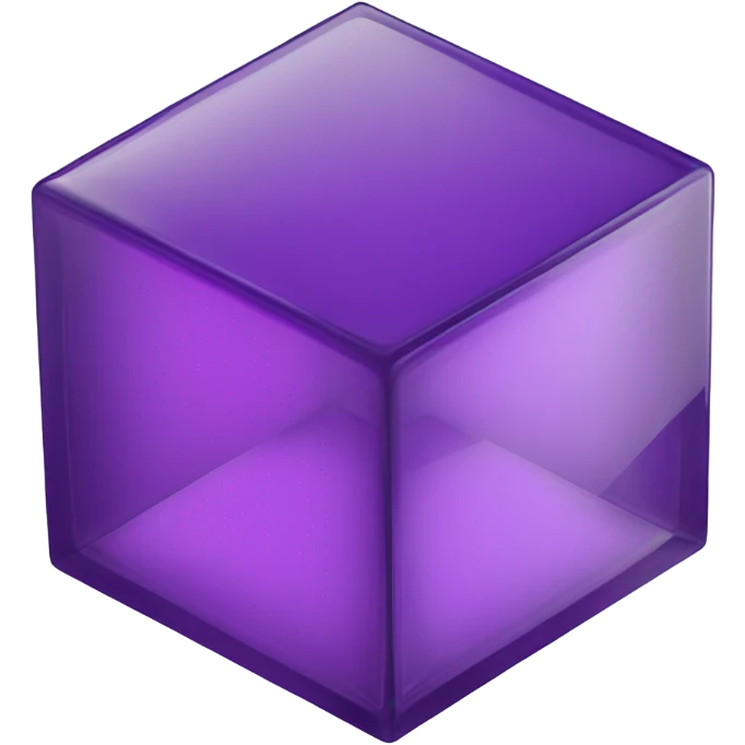 two purple cubes arranged diagonally in a large glass cube isometric view emoji