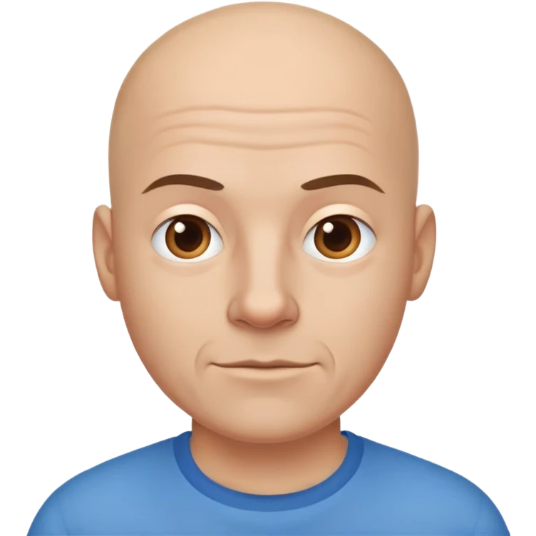 bald guy in blue shirt emoji
