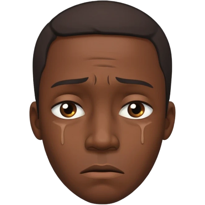 black man having Pity - feeling of sorrow and compassion for another, looking sideways emoji