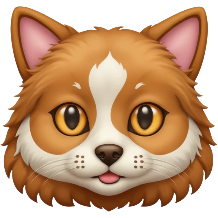 Un perro con cara de gato emoji