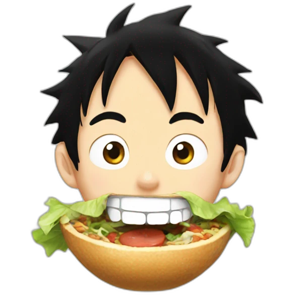 Luffy eat emoji