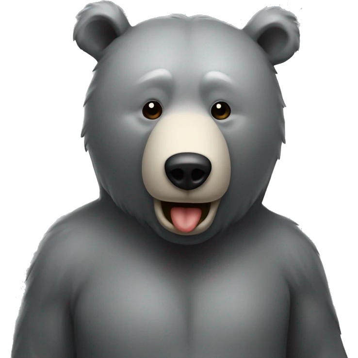 realistic-grey-bear-doing-air-kiss emoji