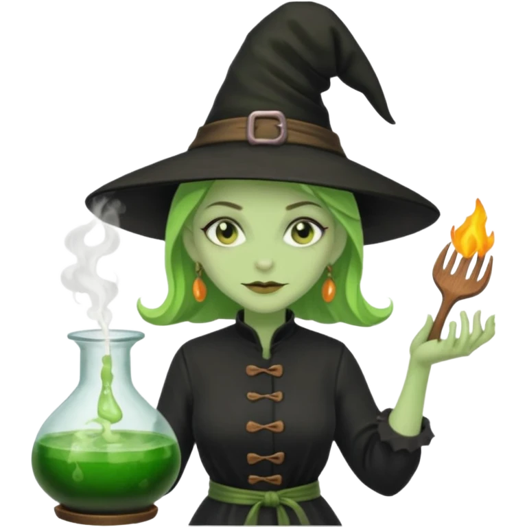 green witch cooking potion emoji