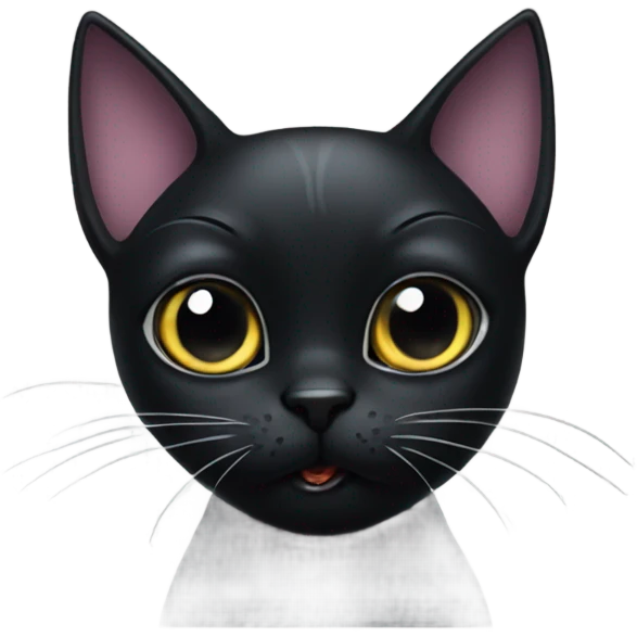 very Surprised black cat gothic emoji