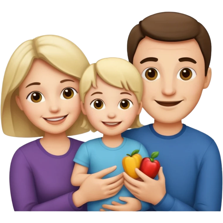 happy famly: mother, father and child emoji