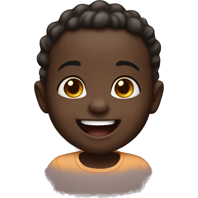 Baby laughing dark skin emoji