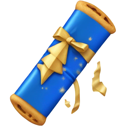 Blue festive cracker emoji
