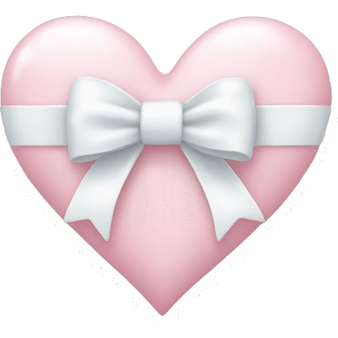 Pastel pink heart with white bow emoji