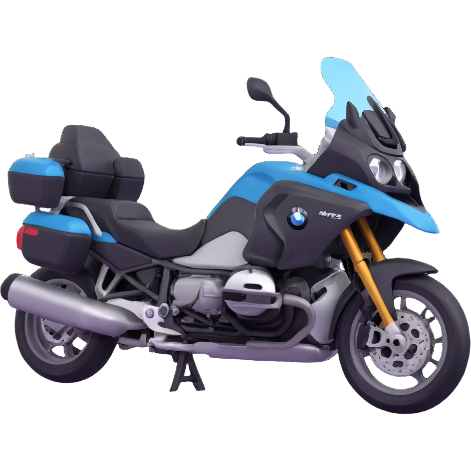 group of BMW motorcycles with riders touring together emoji