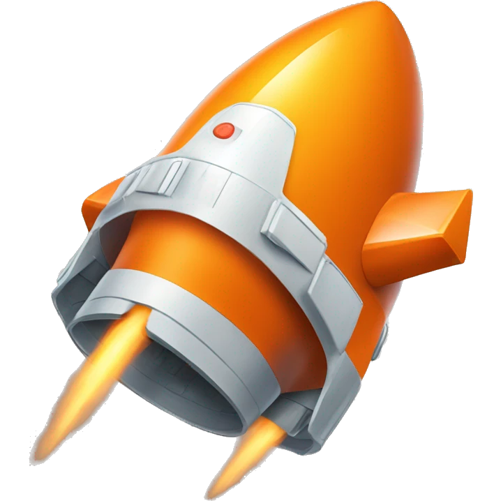 Orange rocketship on computerscre emoji