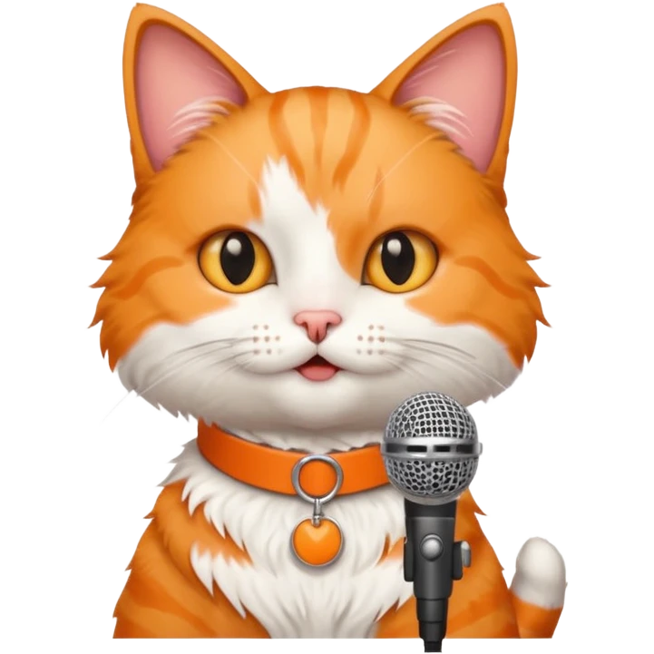cat holding microphone emoji