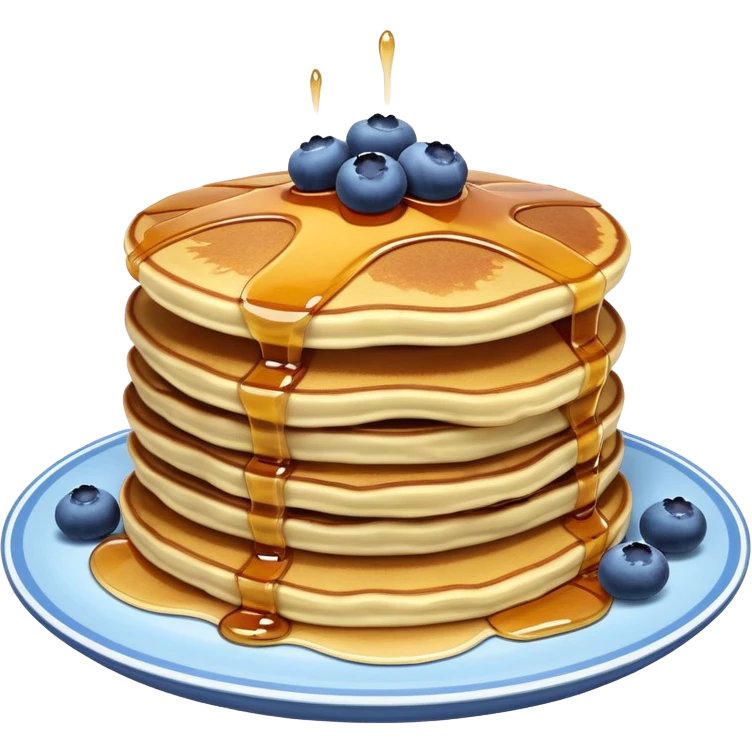 Blueberry pancakes with maple syrup emoji
