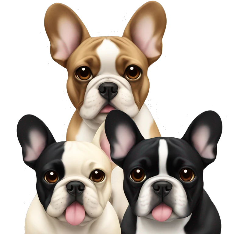 2 French bulldogs 1 black and one black and cream  emoji