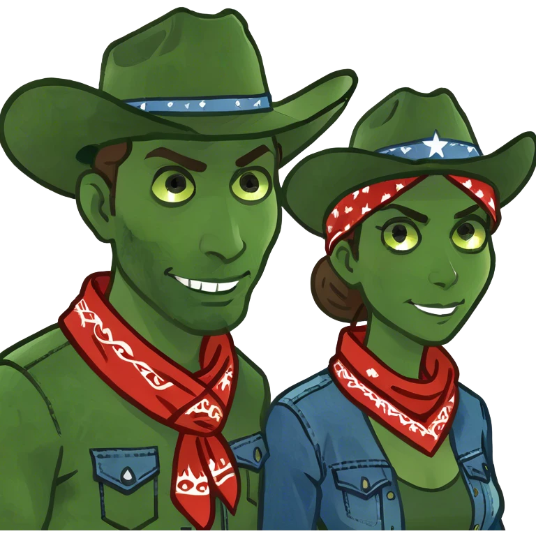 Cowboy Gothic Couple  emoji