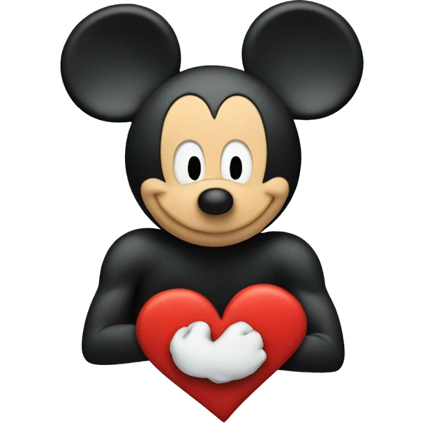 mickey mouse with a heart symbol emoji