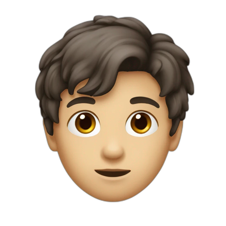 Garçon cheveux lisses noir yeux marron peux beige emoji