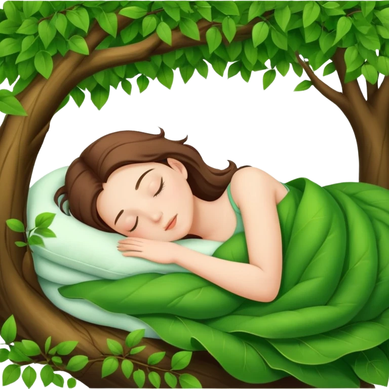 Girl sleeping on trees  emoji