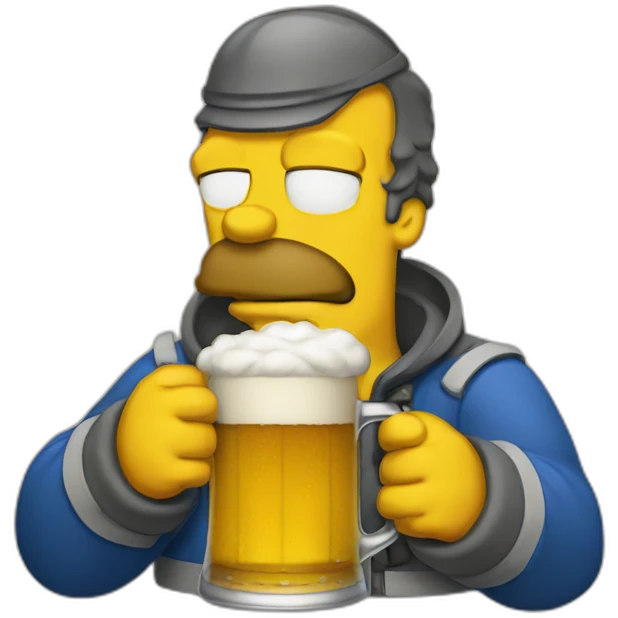 Homer drink beer emoji