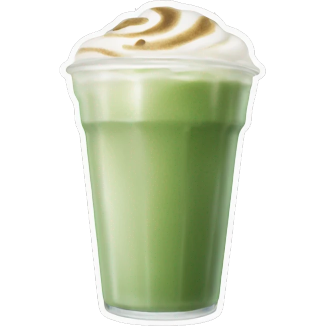 iced matcha latte with no whip cream  emoji