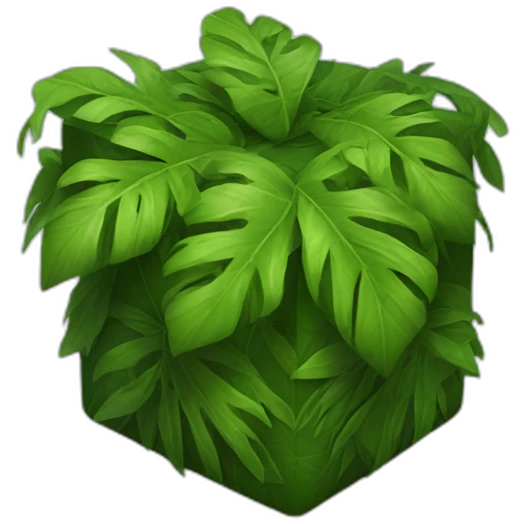 Jungle leaves cube emoji